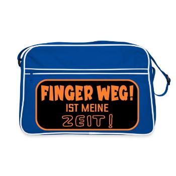 Finger Weg Zeit - Retro Tasche - Blau/Weiß - Vorne
