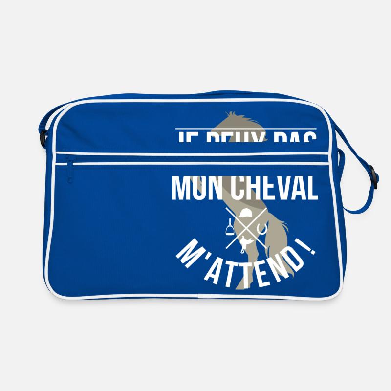 Mon cheval m'attend - Sac Retro - bleu/blanc