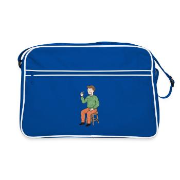 Crazy Sewing with Thread - Retro Bag - blue/white - Front