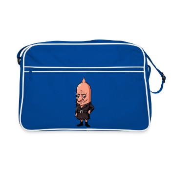 Hansworst-Karikatur - Retro Tasche - Blau/Weiß - Vorne