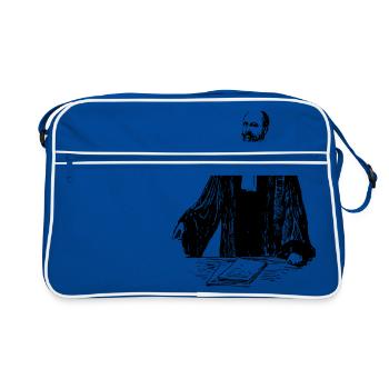 rechtsanwalt anwalt lawyer judge richter law justi - Retro Tasche - Blau/Weiß - Vorne