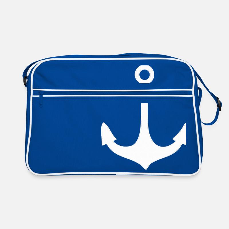 Anker - Retro Tasche - Blau/Weiß