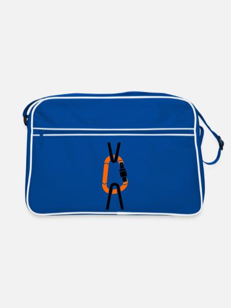 Carabiner Climbing Rope Arborist Alpinist - Retro Bag - blue/white - Front