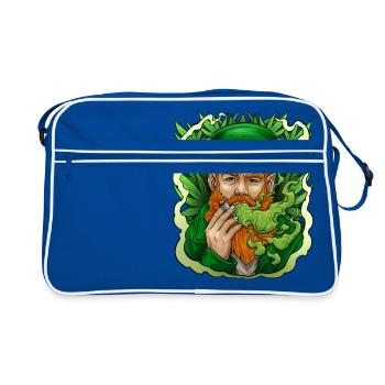 Leprechaun Smoking Weed St Patrick's Day Funny - Retro Bag - blue/white - Front