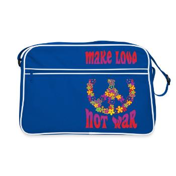 Make Love Not War N'aime pas la guerre hippie - Sac Retro - bleu/blanc - Devant