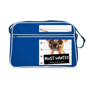 Chihuahua Most Wanted - Retro Bag - blue/white - Front