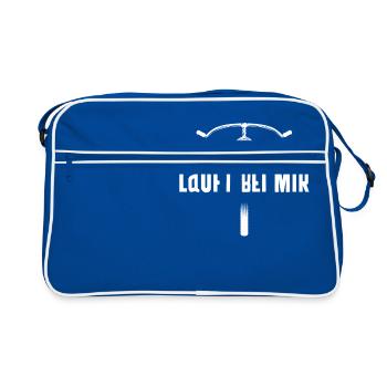 Läuft bei mir Velo Fahrrad Radfahren - Retro Tasche - Blau/Weiß - Vorne