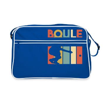 Boule Pétanque Petanque Boccia Retro Vintage - Retro Tasche - Blau/Weiß - Vorne
