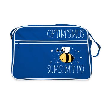 Optimismus Sumsi mit Po Imker Bienen Honig - Retro Tasche - Blau/Weiß - Vorne