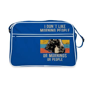 i hate morning people or mornings bear coffee - Retro Bag - blue/white - Front