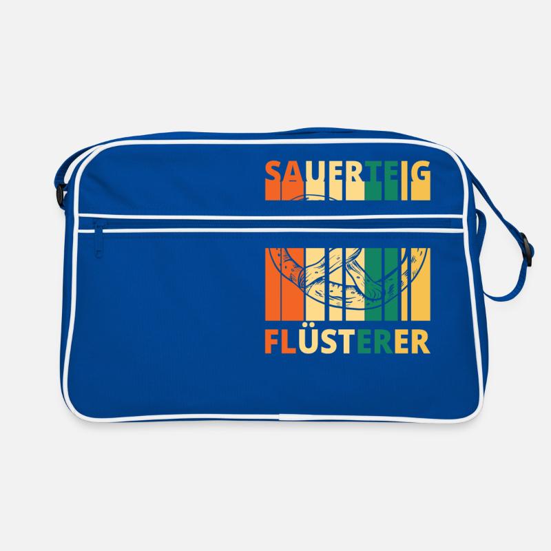 Sauerteig Teig Flüsterer Bäcker Brotbacken Brot - Retro Tasche - Blau/Weiß
