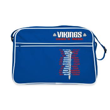 Vikings Wikinger World Tour Warrior die Raids - Retro Tasche - Blau/Weiß - Vorne
