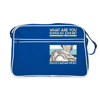 What Are You Gonna Do Stab Me Julius Caesar - Retro Bag - blue/white - Front