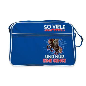 So many idiots and only one scythe of sarcasm - Retro Bag - blue/white - Front