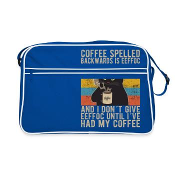 Coffee spelled backwards is Eeffoc Kaffee Morning - Retro Bag - blue/white - Front