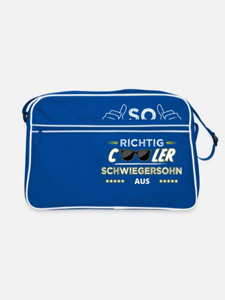 So sieht ein richtig cooler Schwiegersohn aus - Retro Tasche - Blau/Weiß