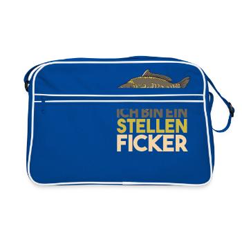 Stellenficker pêche à la carpe pêcheur à la carpe Petri - Sac Retro - bleu/blanc - Devant