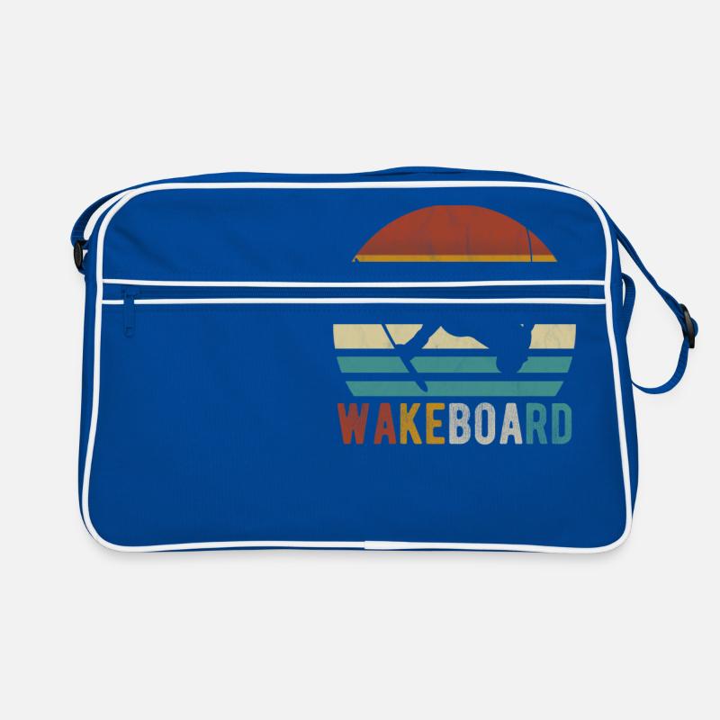 Wakeboard wakeboarder wakeboarding wake retro - Retro Bag - blue/white
