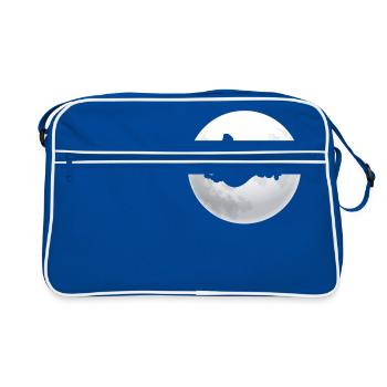 Retro Dachshund Dachshund Dog Silhouette Moon - Retro Bag - blue/white - Front