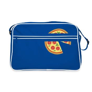 Couple Pizza Margherita - Love Relation - Funny - Retro Tasche - Blau/Weiß - Vorne