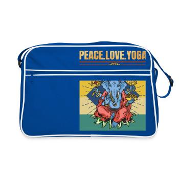 Ganesha - Peace Love Yoga - Savasana - Retro - - Retro Bag - blue/white - Front
