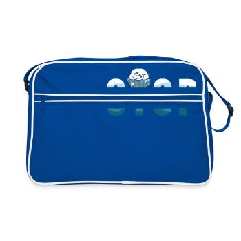 Ice Polar Bear - Climate Change - STOP Pollution - - Retro Bag - blue/white - Front