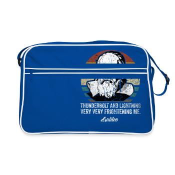 Thunderbolt lightning Galileo Philosopher Physics - Retro Bag - blue/white - Front