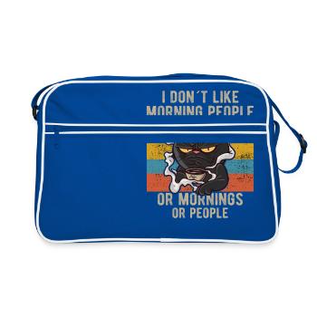 i dont like morning people cat cat coffee miau - Retro Bag - blue/white - Front