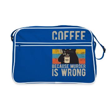 Coffee because Murder is wrong Coffee Cat retro - Retro Bag - blue/white - Front