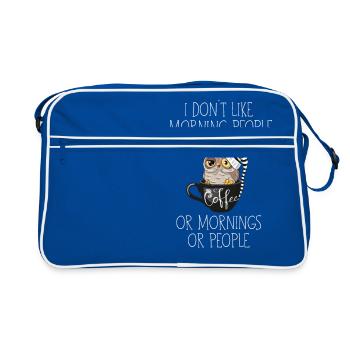i don ́t like morning people coffee owl - Retro Bag - blue/white - Front