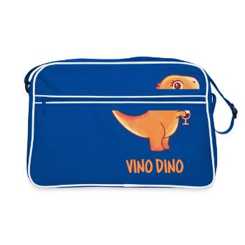 Vino Dino - Funny Vinosaur - Wine Dino - - Sac Retro - bleu/blanc - Devant