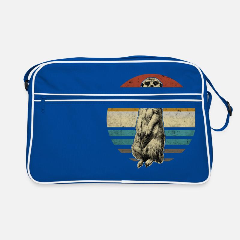 Erdmännchen retro vintage - Retro Tasche - Blau/Weiß