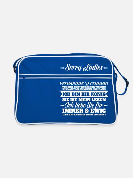 Sorry Ladys dieser Kerl Freund Ehemann Paar Gesche - Retro Tasche - Blau/Weiß - Vorne
