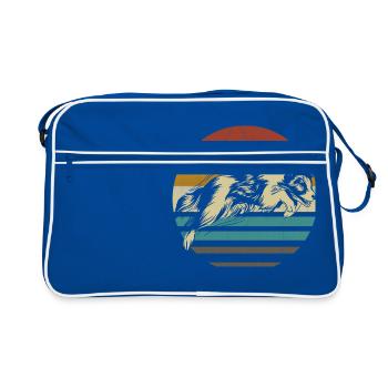 Border Collie chien chiot élevage Agility chien de compagnie - Sac Retro - bleu/blanc - Devant