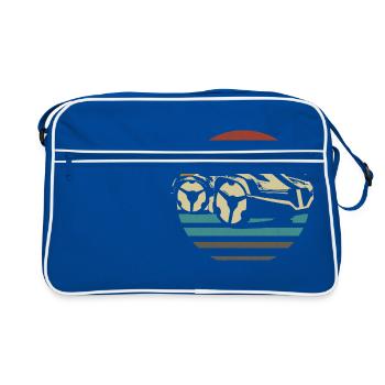Lawn mowing robotic lawn mower retro - Retro Bag - blue/white - Front