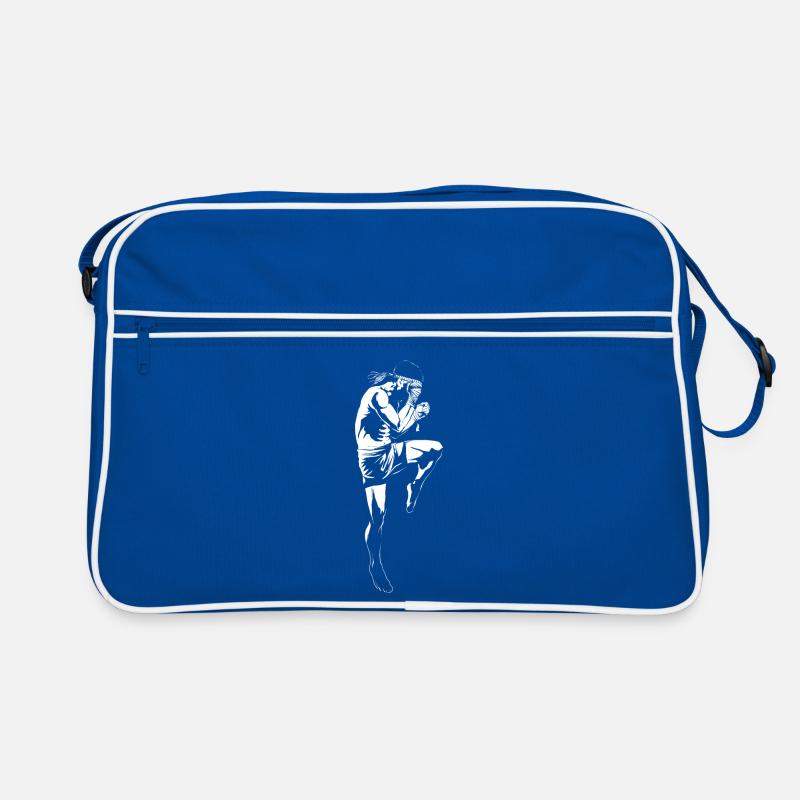 Muay Thai - Retro Tasche - Blau/Weiß