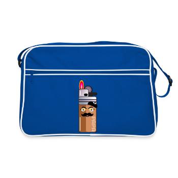 MOUSTACHE DAD FATHER SMOKER - Retro Bag - blue/white - Front
