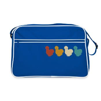 Poulets de soie Silkie Poulets - Sac Retro - bleu/blanc - Devant
