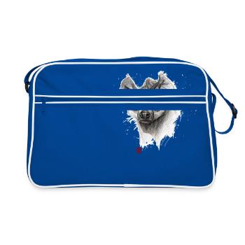 Sketchy Hyene - Retro Bag - blue/white - Front