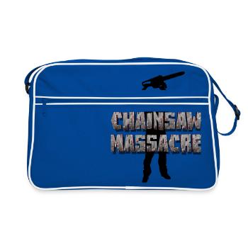 Chainsaw Massacre - Horror / Splatter / Killer - Retro Bag - blue/white - Front