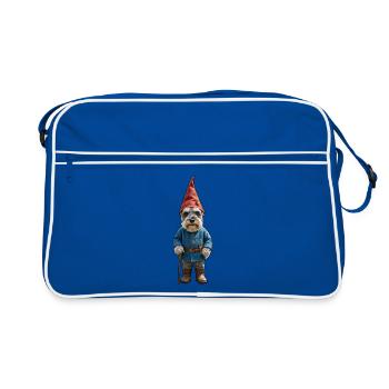 Garden Gnome Schnauzer Magic - Retro Bag - blue/white - Front