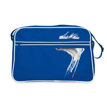 Sketchy Ostrich - Retro Bag - blue/white - Front