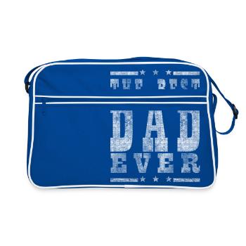 Cadeau Fête des pères Père meilleur papa Papa d'anniversaire - Sac Retro - bleu/blanc - Devant