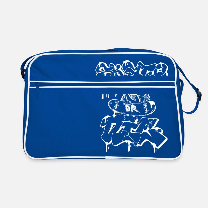 Schlittschuh oder stirb weiß Retro Tasche