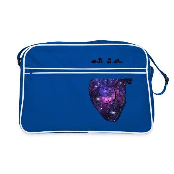 Herz Universum - Retro Tasche - Blau/Weiß - Vorne