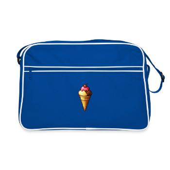 Retro Pixel Eiscreme Cone - Retro Bag - blue/white - Front