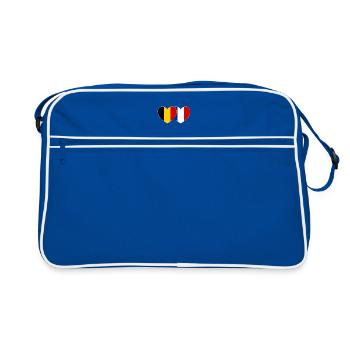 Belgium France Flag Heart - Retro Bag - blue/white - Front