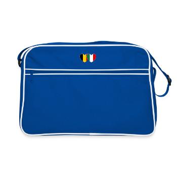 Belgium Italy Flag Heart - Retro Bag - blue/white - Front