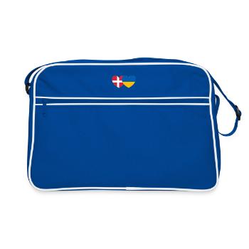 Danemark Ukraine Flag Heart - Sac Retro - bleu/blanc - Devant