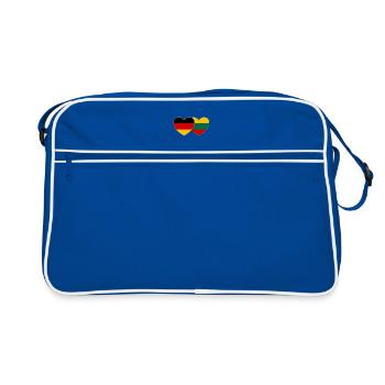 Allemagne Lituanie Drapeau Cœur - Sac Retro - bleu/blanc - Devant